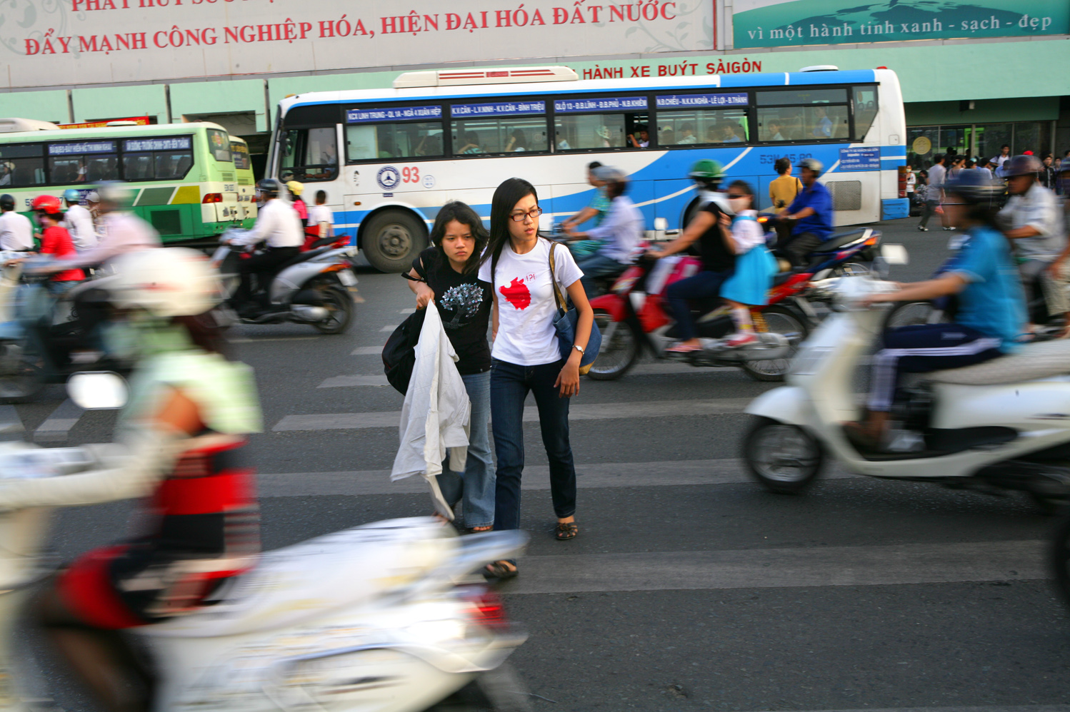 Druk verkeer in Vietnam