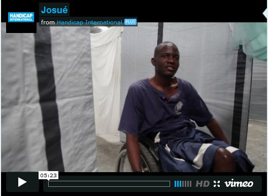 screen voor video met Josue in rolstoel