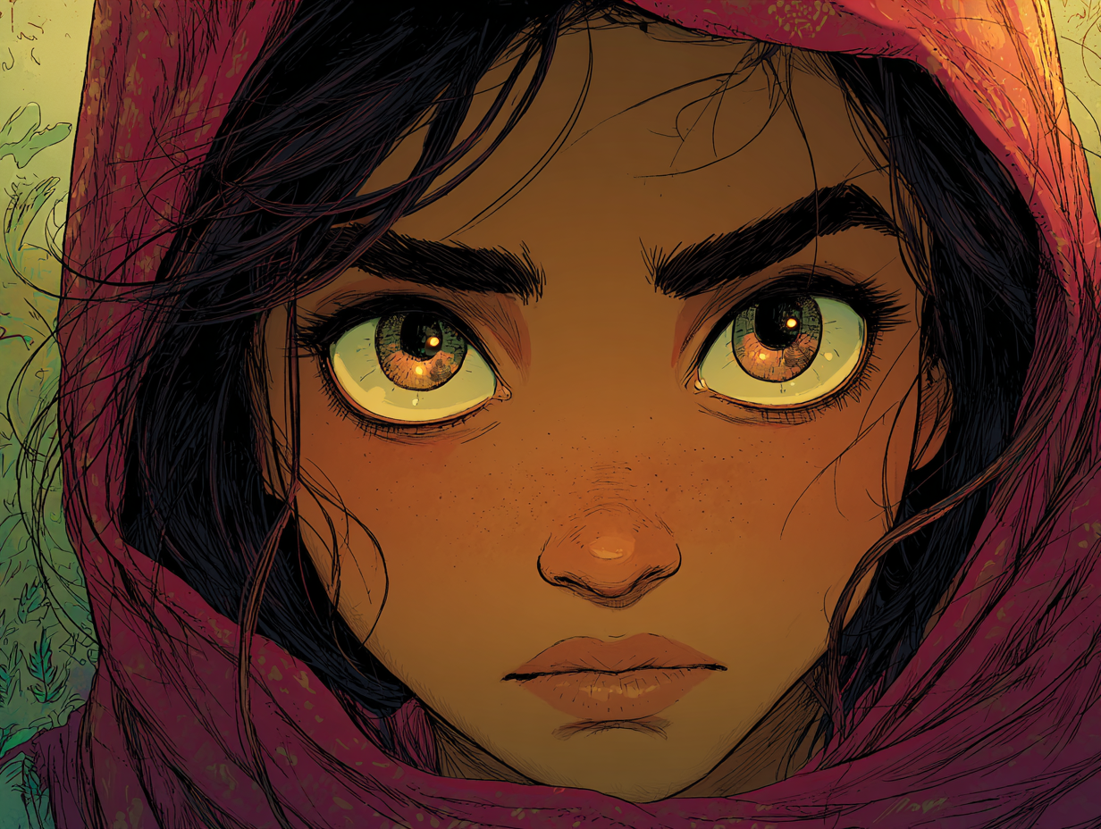 Gros plan sur le visage de Aïda