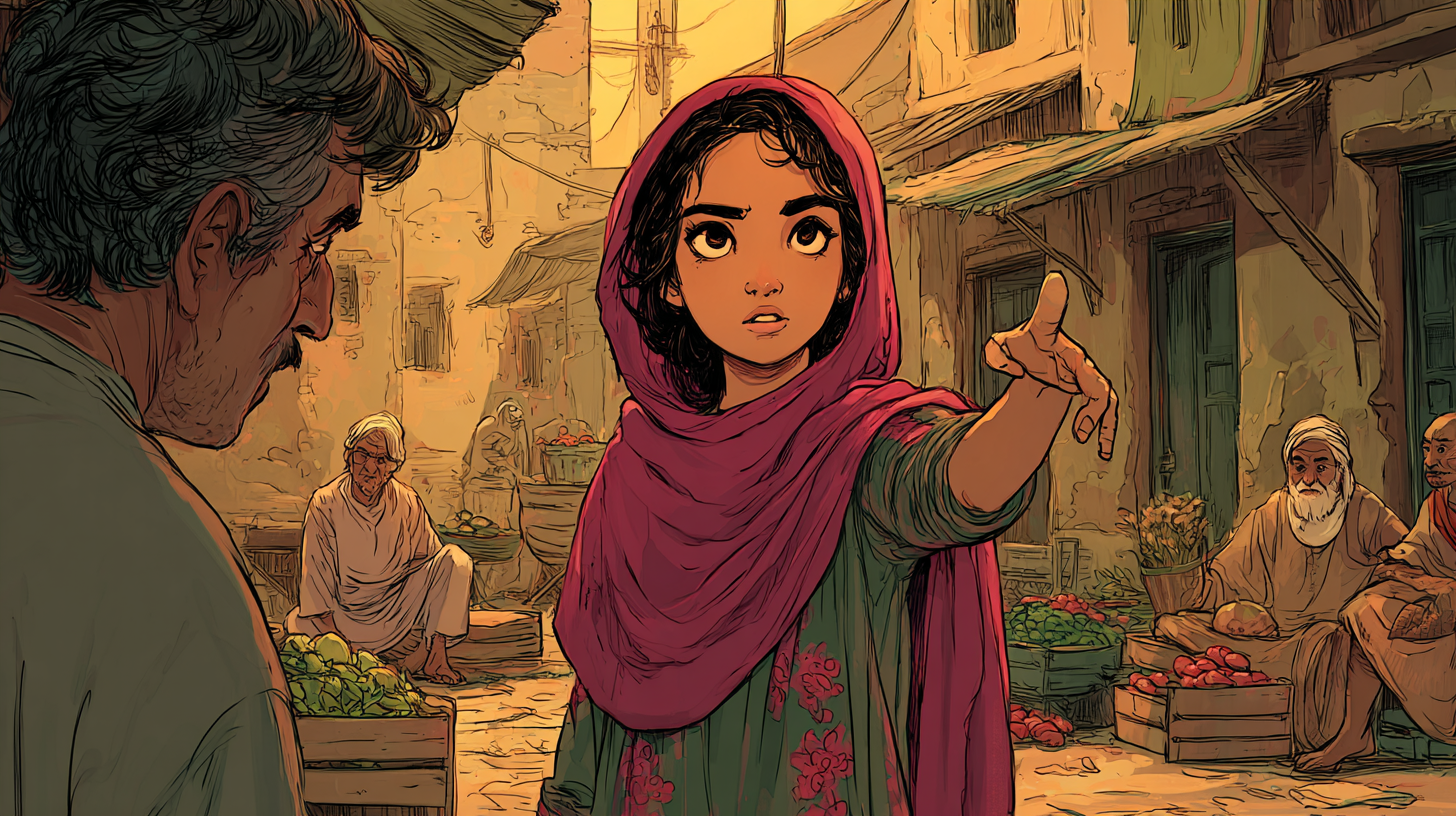 Aïda wijst meneer Amir de weg