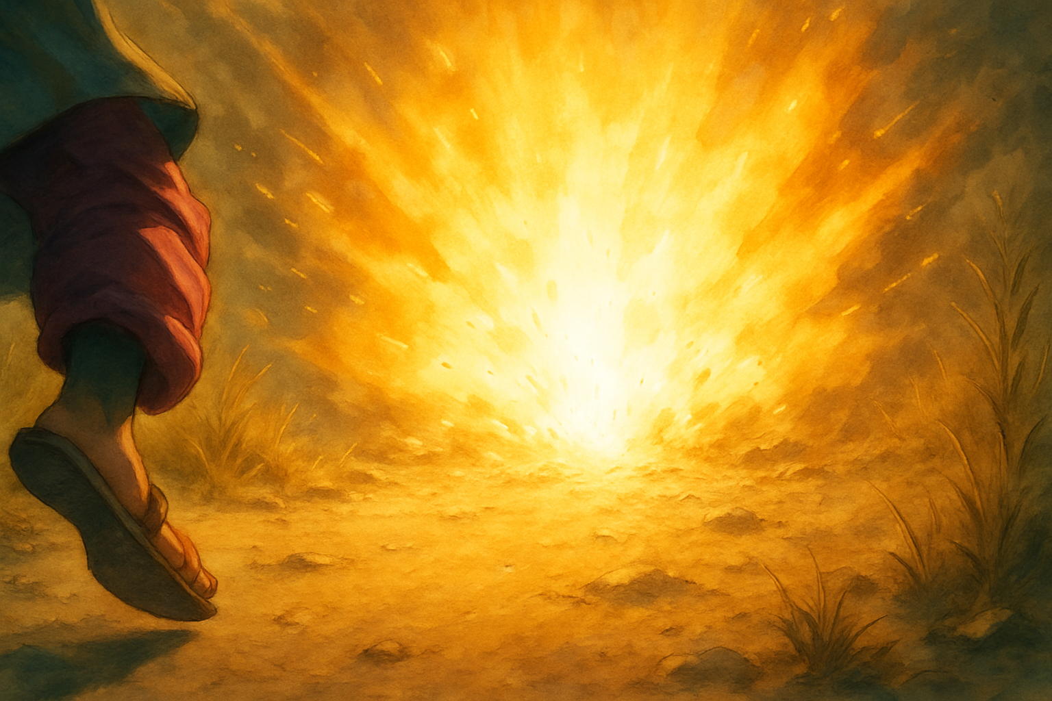 Er vindt een explosie plaats.