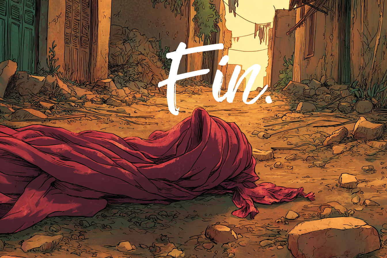 Le foulard d'Aïda sur le sol. Le mot 