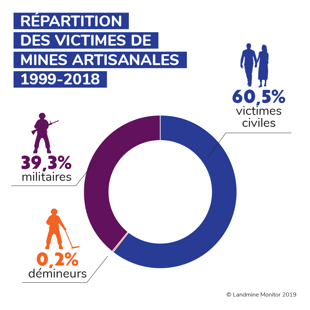 Départition des victimes des mines