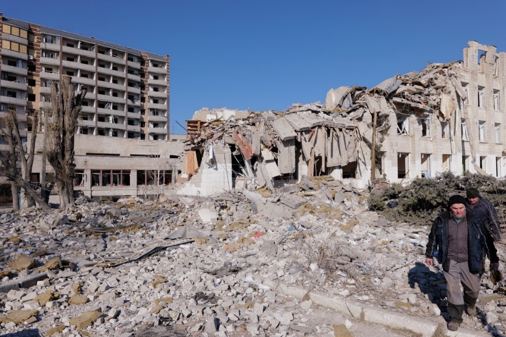 Image de destruction à Kiev