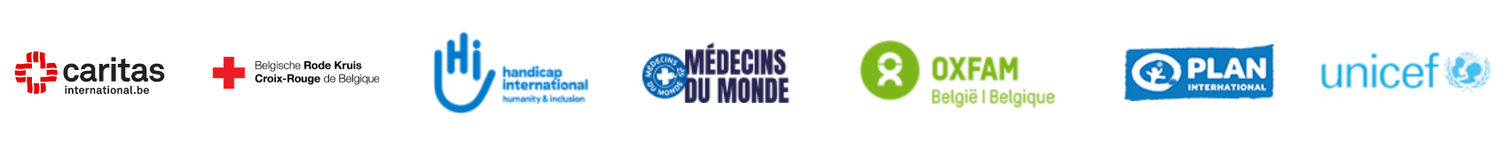 Organisations membres du Consortium 12-12 : Caritas, Croix-Rouge, Handicap International, Médecins du monde, Oxfam, Plan International, Unicef