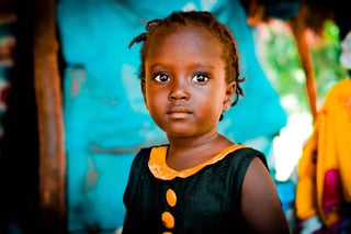 Portrait de la petite Dieynaba, 3 ans, fille de Mariama. © A. Faye / HI