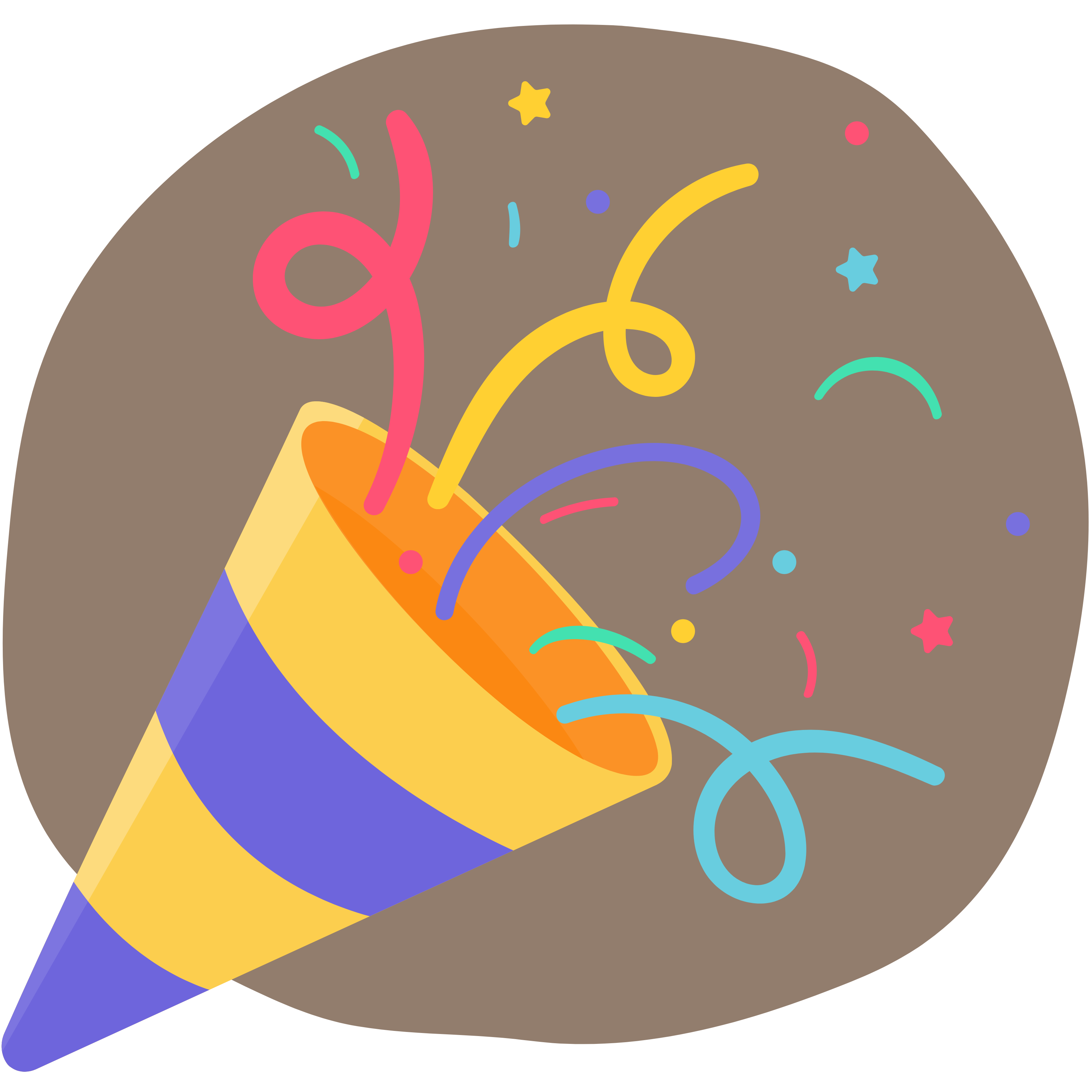 Dessin de confettis et de serpentins