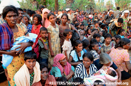 Hulp aan de ontheemden in het Noorden van Sri Lanka